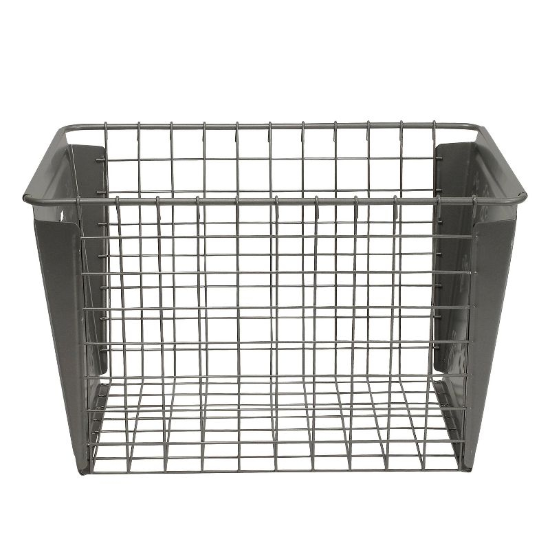 Spectrum Diversified Macklin Paws Medium Basket Dark Gray: Metal Utility Storage, Portable, 10.4" H x 17.5" D, Multicolored