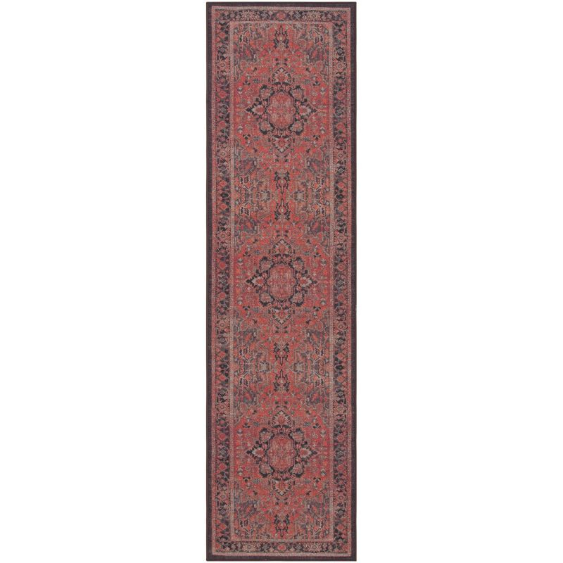 Journey JNY153 Power Loomed Machine Washable Slip Resistant Runner Rug - Navy/Red - 2'2"x7' - Safavieh