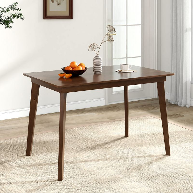 Tangkula 48" Wooden Dining Table for 4 People w/ Rubber Wood Legs for Small Spaces