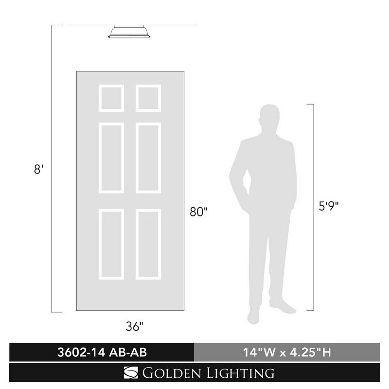 Golden Lighting Duncan 2-Light Flush Mount in Matte Black with Matte White