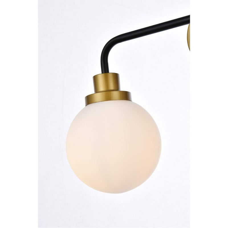Elegant Lighting Hanson 2 lights bath sconce in black with brass with frosted shade