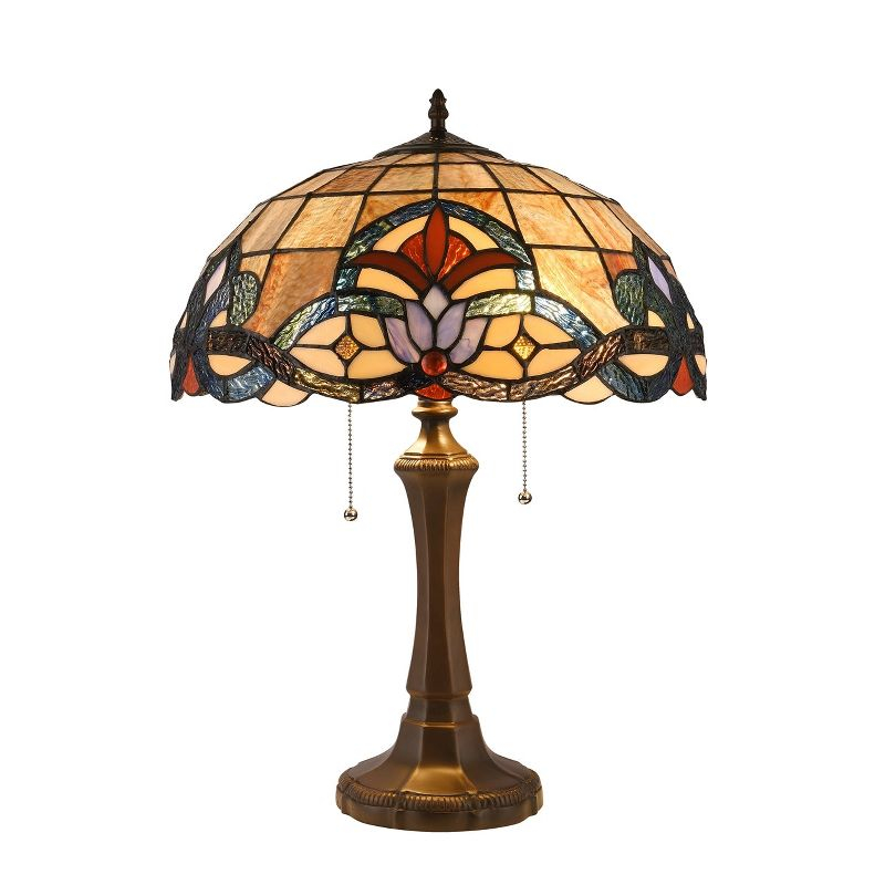 Chloe Lighting Ellington Tiffany-style Dark Bronze 2 Light Victorian Table Lamp 16inch Shade