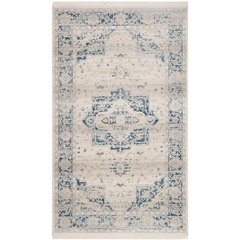 Vintage Persian VTP447 Power Loomed Indoor Accent Rug - Ivory/Blue - 3'x5' - Safavieh