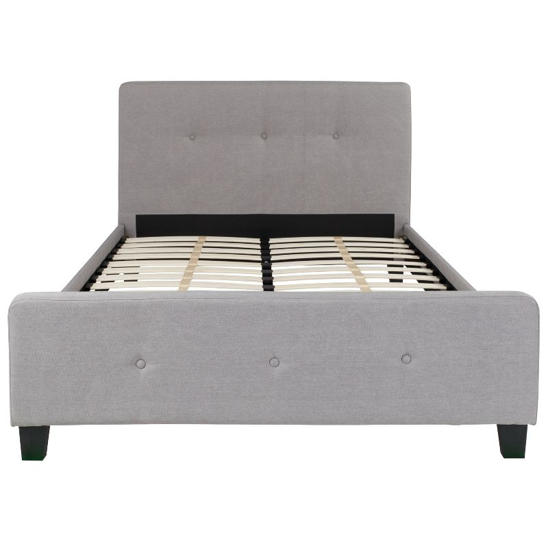 Flash Furniture Tribeca Full Size Tufted Upholstered Platform Bed in Light Gray Fabric