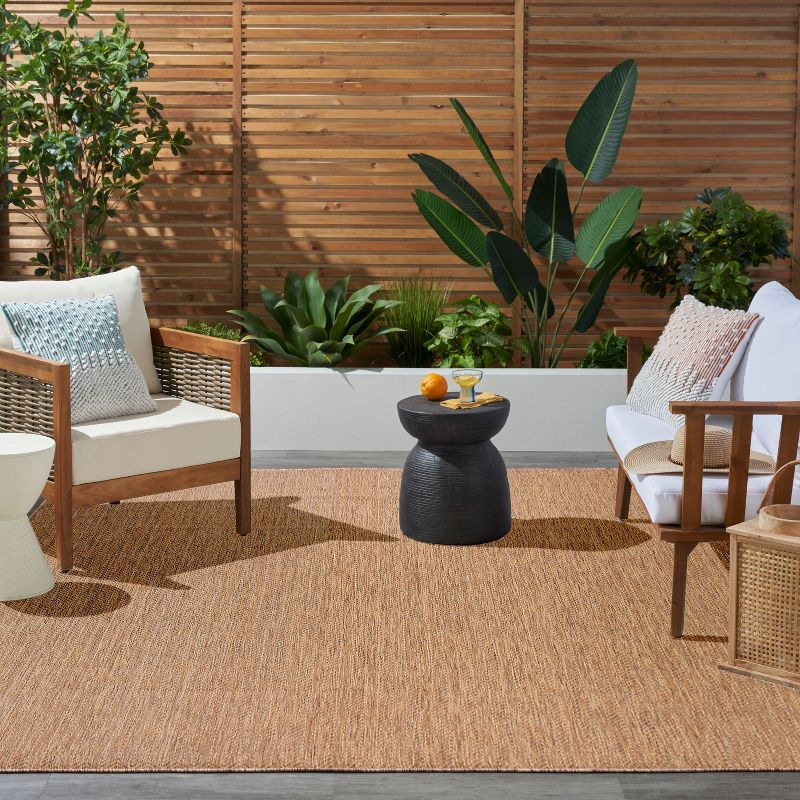 Nourison Horizon Indoor/Outdoor 8' x 10' Natural Modern Chevron Flatweave Rug