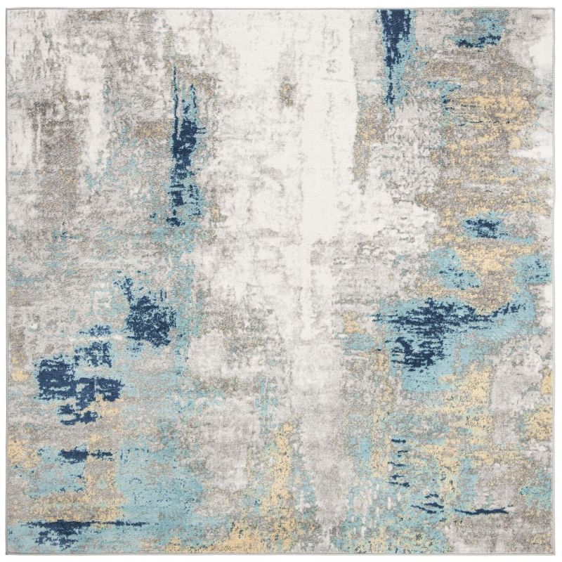 Jasper JSP101 Power Loomed Accent Rug - Grey/Gold - 3'x3' - Safavieh