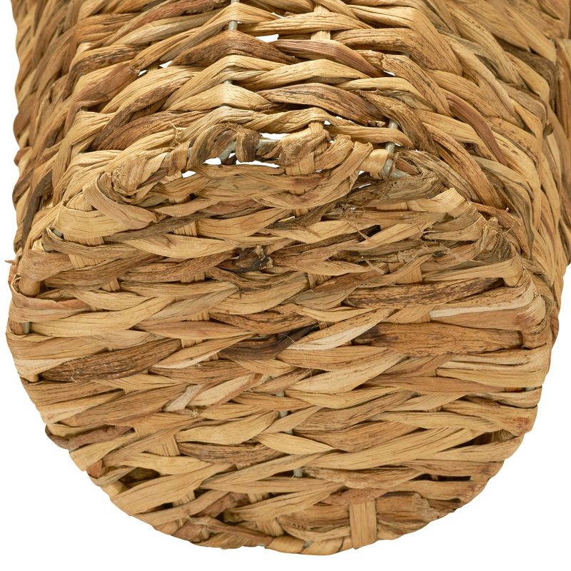 Wicker Waste Basket, Woven Leaf Basket with Wire Frame