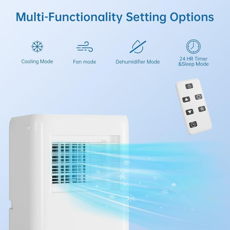 10000Btus Portable Air Conditioner 3-in-1 AC Unit With Dehumidifier and Fan Mode and Cooling, White