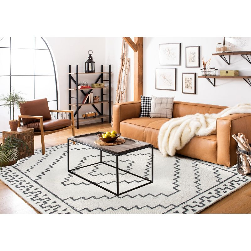 Casablanca CSB205 Hand Tufted Area Rug - Ivory/Black - 5'x8' - Safavieh.