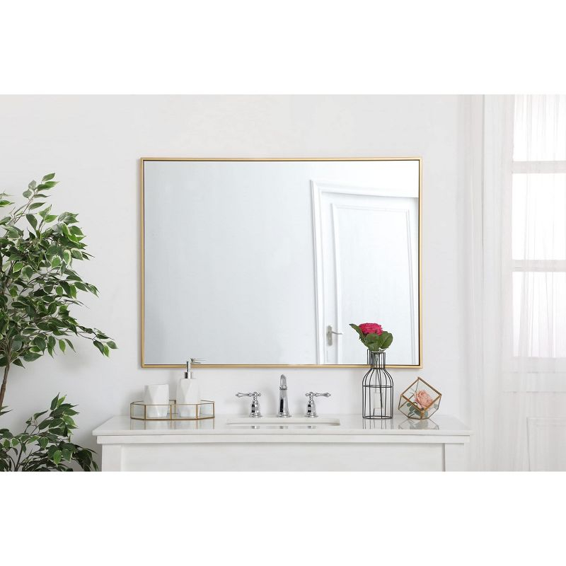 Elegant Lighting Metal frame rectangle mirror 30 inch in Black