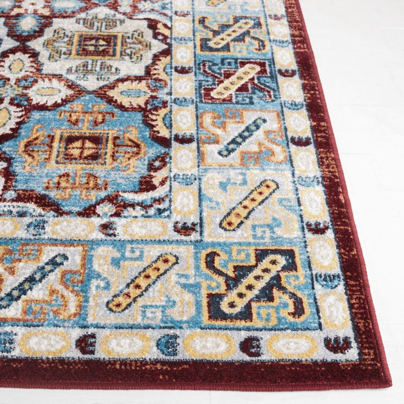 Bayside BAY102 Power Loomed Area Rug - Blue/Red - 6'7"x6'7" - Safavieh.
