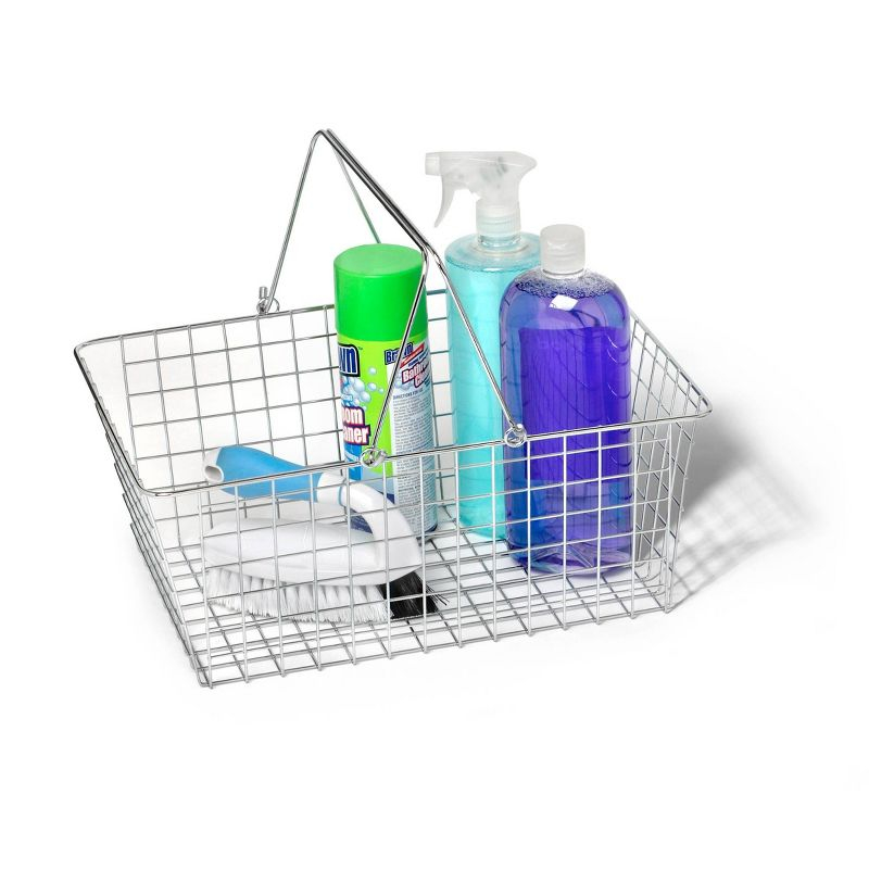Spectrum Diversified Large Wire Basket: Metal Storage Utility, Multicolored, 21.5" W x 11.75" H, No Assembly Required