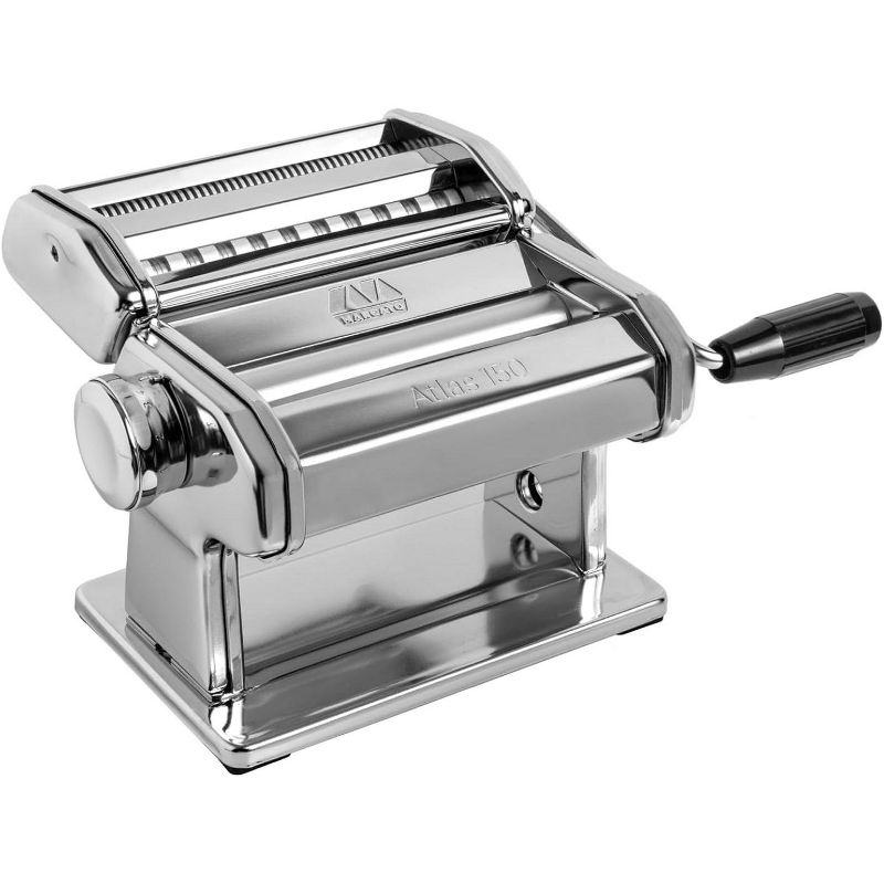 Marcato Atlas 150 Pasta Machine with Cutter and Hand Crank, Made in Italy
