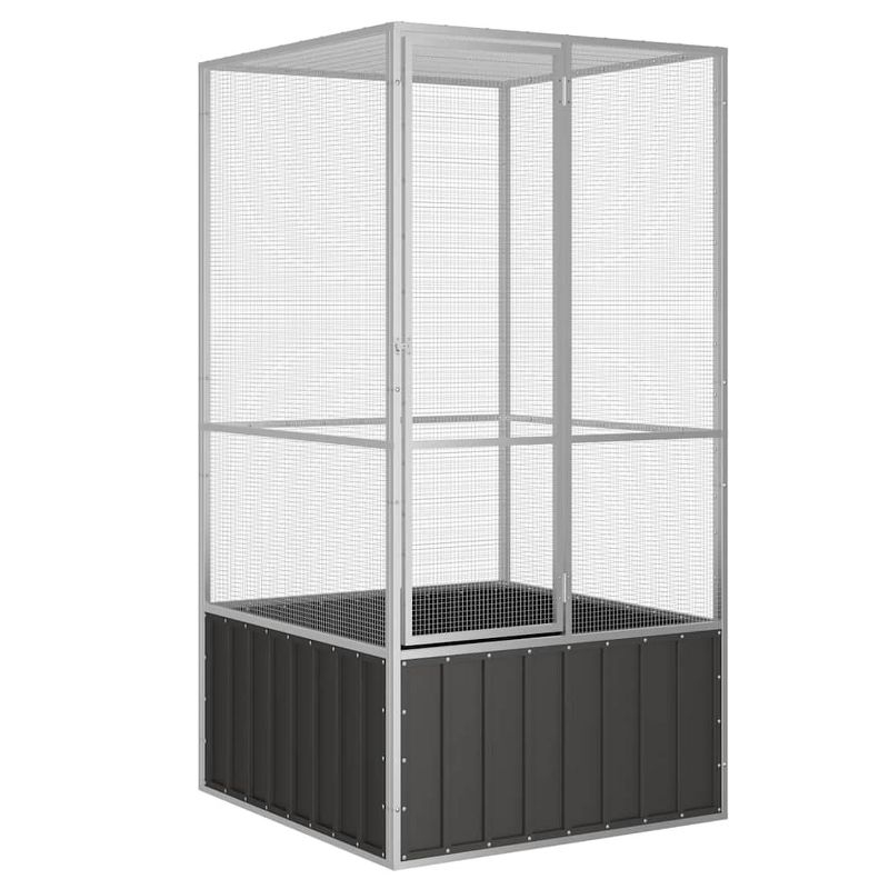 vidaXL Bird Cage Anthracite 43.7 in.x42.1 in.x83.3 in. Galvanized Steel