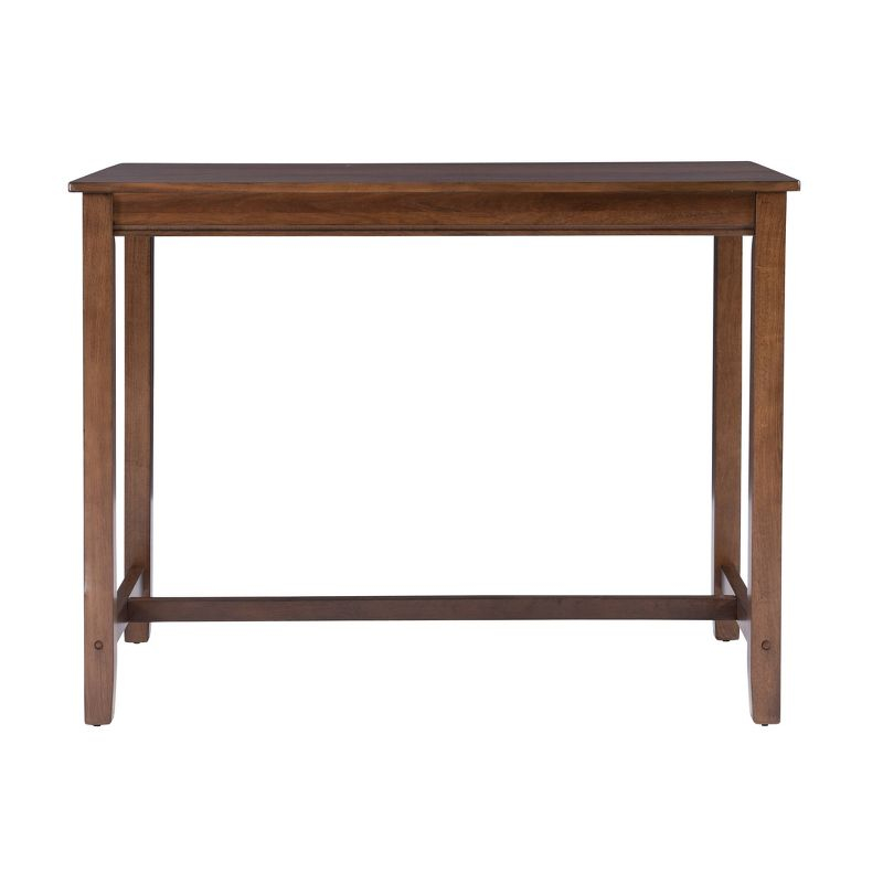 36" Claridge Transitional Counter Height Pub Table Rustic Brown - Linon: Solid Wood Base, Veneer Top