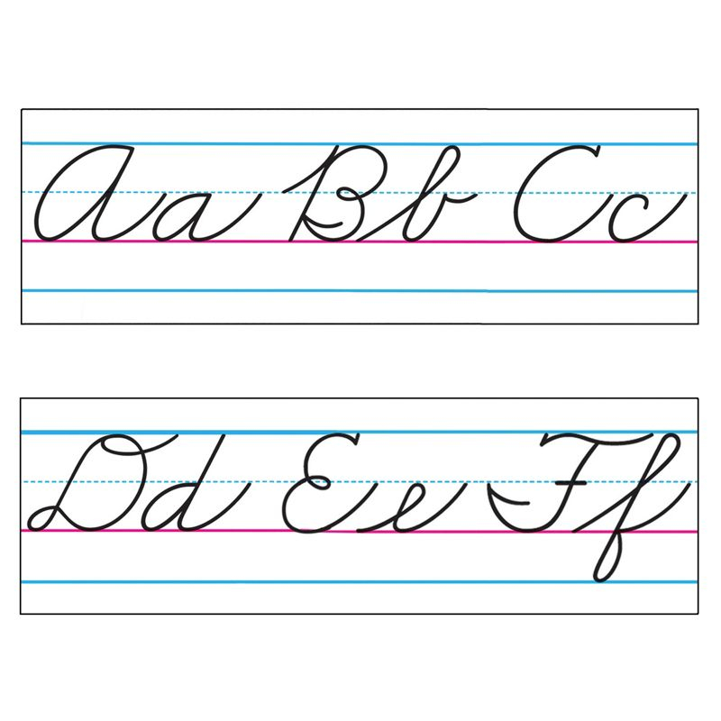 TREND Basic Alphabet Zaner-Bloser Cursive Bulletin Board Set