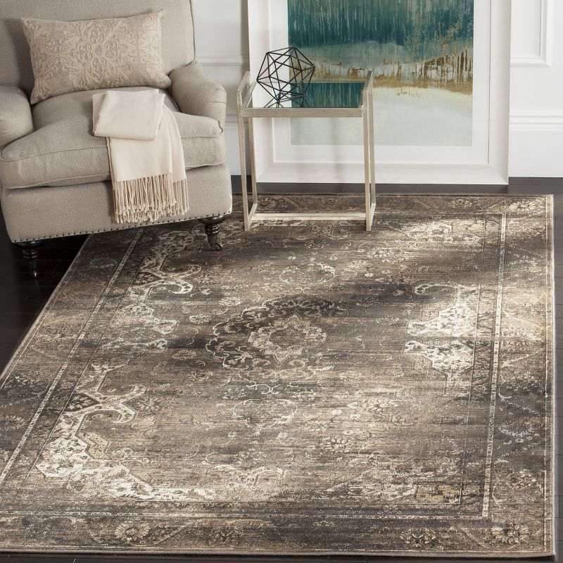 Vintage VTG137 Power Loomed Indoor Area Rug - Soft Anthracite - 6'7"x9'2" - Safavieh.