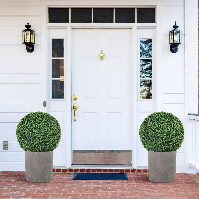Tangkula 2 PCS 16" Artificial Boxwood Topiary Balls Sun-protective Round Greenery Bushes