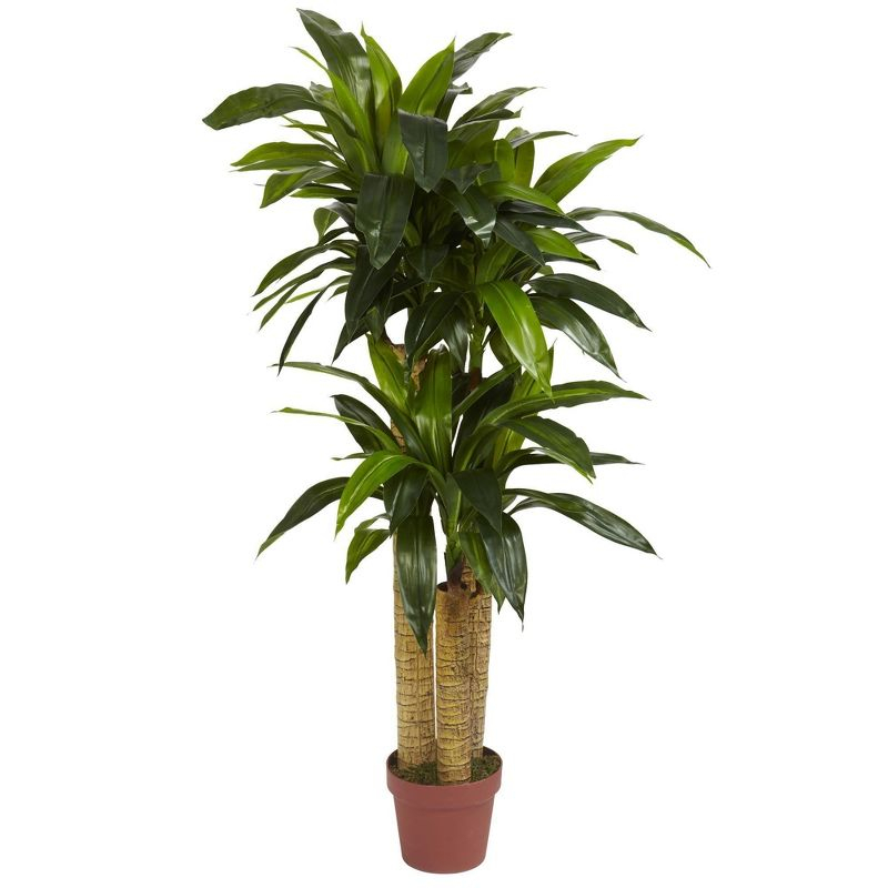 Nearly Natural 4-ft Corn Stalk Dracaena Silk Plant (Real Touch)