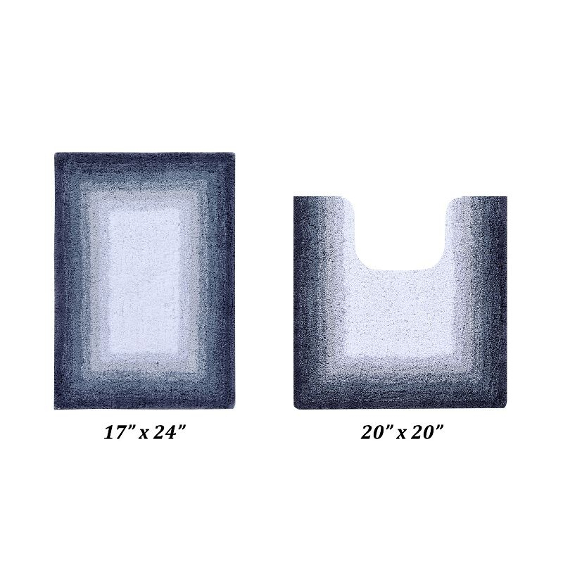 Better Trends Torrent 100% Cotton Tufted Non- Slip Backing 2 Pc (17"x24"|20"x20") Bath Rug Set - Gray