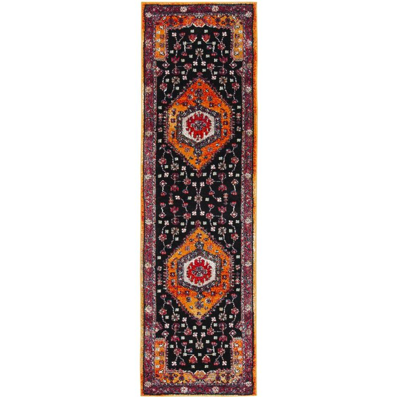 Vintage Hamadan VTH204 Power Loomed Indoor Runner Rug - Orange/Black - 2'3"x8' - Safavieh