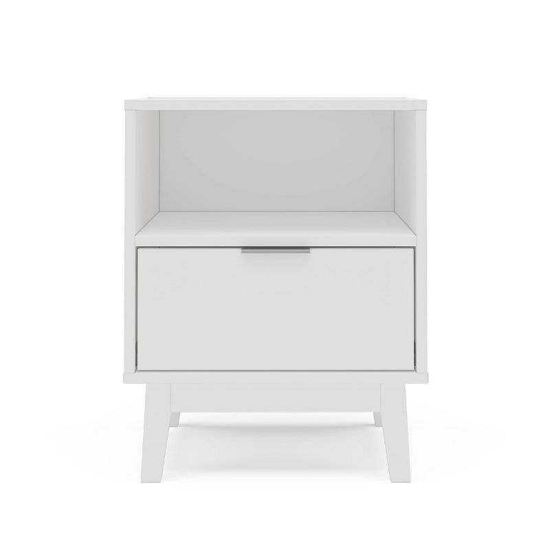 Polifurniture 2pc Full Victoria Bedroom Set White: Modern Engineered Wood, Storage Headboard, Melamine Finish