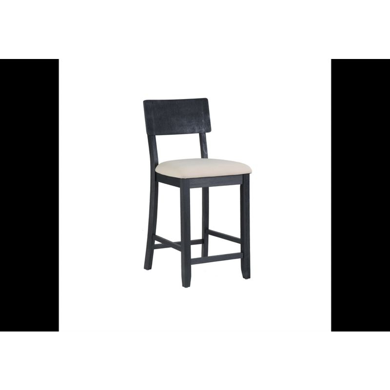 24" Jordan Padded Seat Upholstery Counter Height Barstool Light Gray - Linon: Scandinavian Style, Wood Legs, Polyester