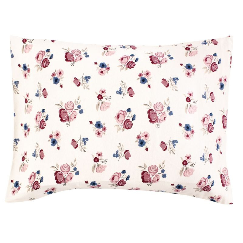 Hudson Baby Infant Girl Cotton Toddler Pillow Case, Dusty Rose Floral, One Size