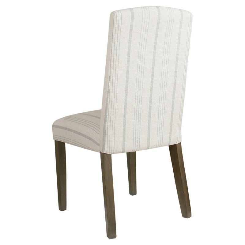 HomePop Set of 2 Classic Parsons Dining Chairs Dove Gray Stripe: Upholstered, Foam-Filled, Wood Legs