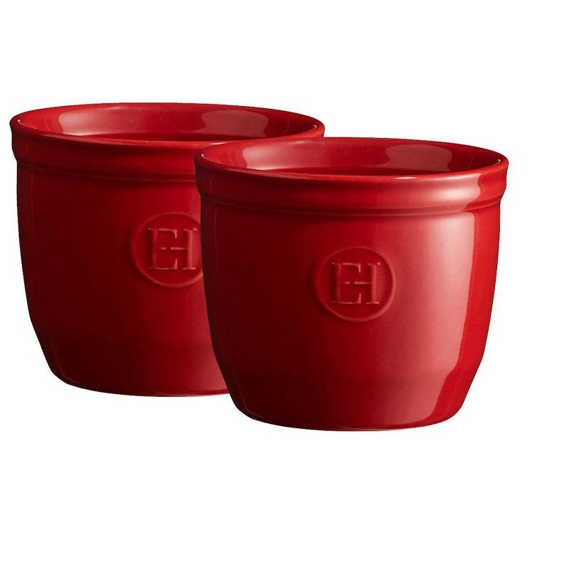 Emile Henry Made in France 6.75 oz Ramekin, Set of 2, 3.25" by 2.75", Burgundy