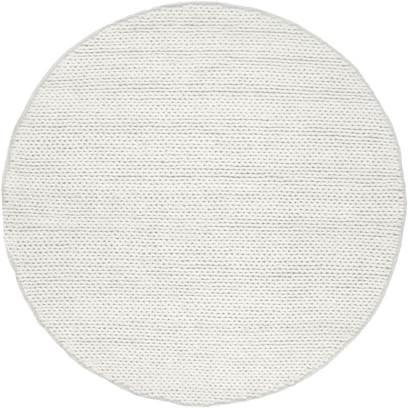 nuLOOM Penelope Braided Wool Area Rug, Round 4', Off White