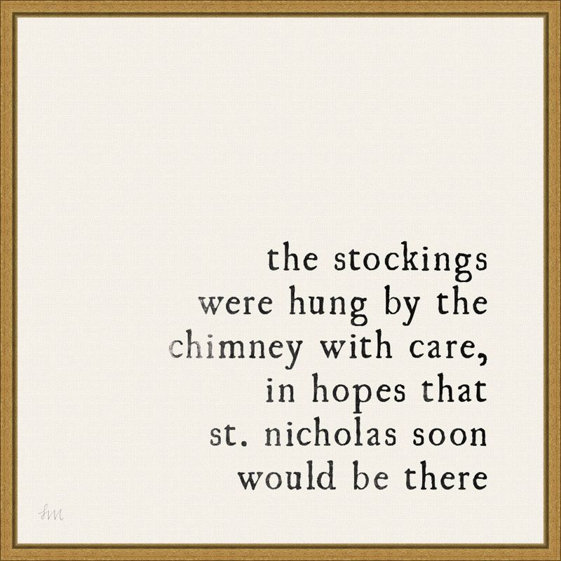 Amanti Art 16" x 16" Simple Christmas II Cream by Laura Marshall Framed Canvas Wall Art : Holiday Typography Decor, Seasonal Lithograph