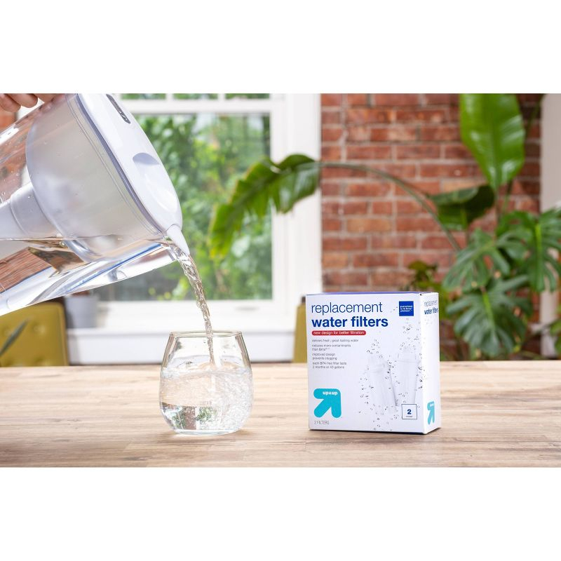 Replacement Water Filters 2pk - up&up™: BPA-Free, Compatible with Brita Pitchers, Filters Benzene & Mercury