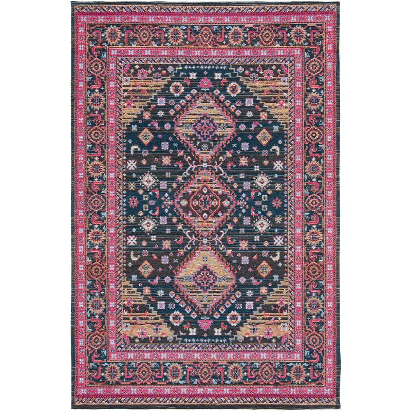 Classic Vintage CLV114 Power Loomed Area Rug - Navy/Pink - 4'x6' - Safavieh.