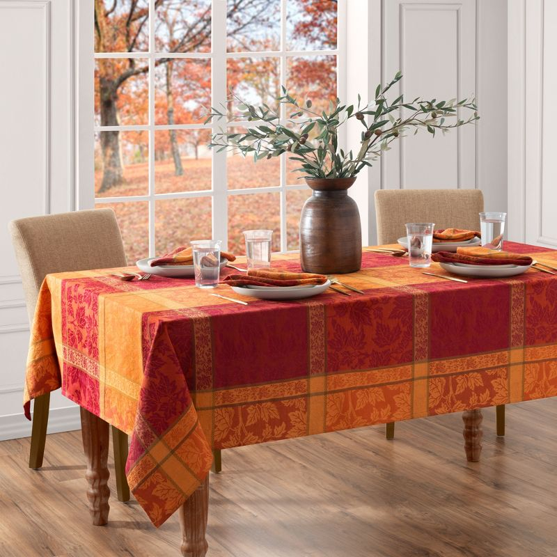 Wildon Home® Erida Maplewood Jacquard Harvest Cotton Rectangle Tablecloth