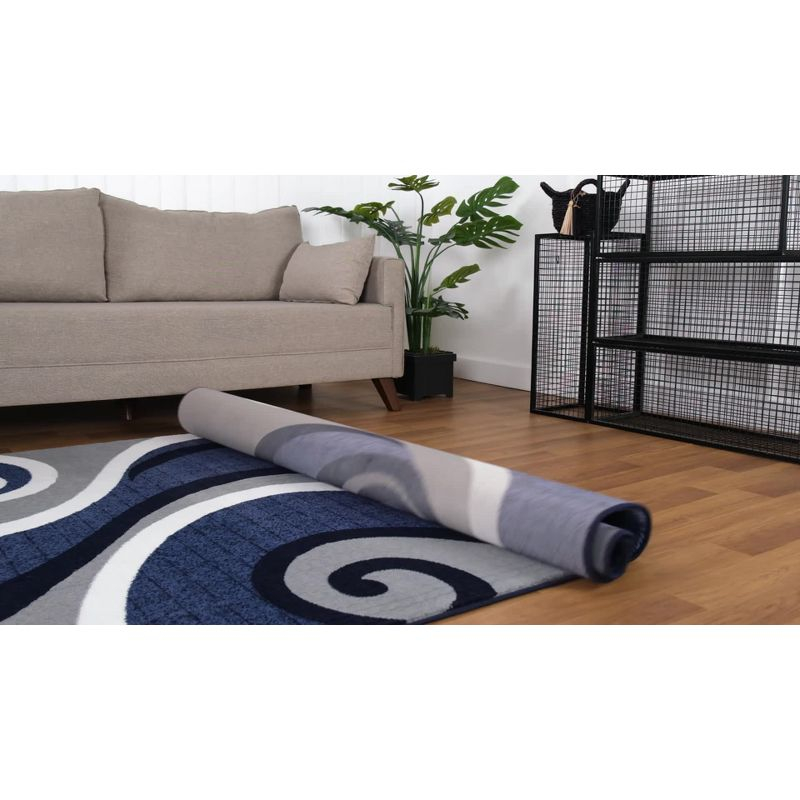 Luxe Weavers Contemporary Abstract Geometric Swirl Area Rug, Blue 5x7