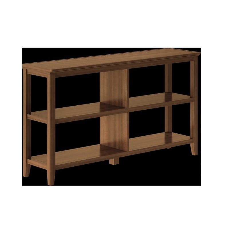 HomeRoots Brown Solid Wood Double Bookcase