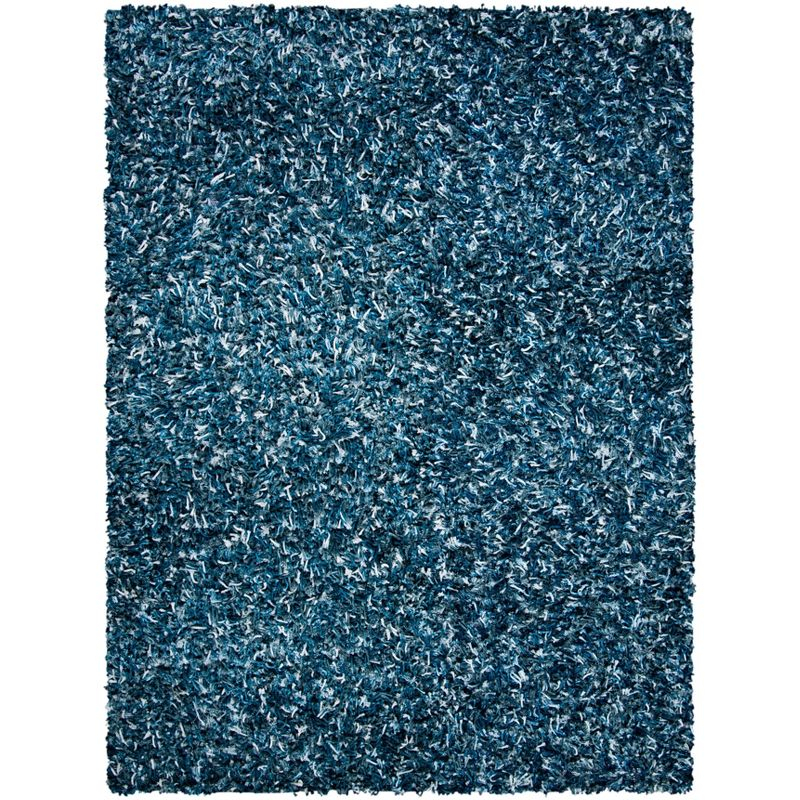 Rio Shag SG960 Hand Loomed Indoor Area Rug - Navy/Ivory - 8'x10' - Safavieh