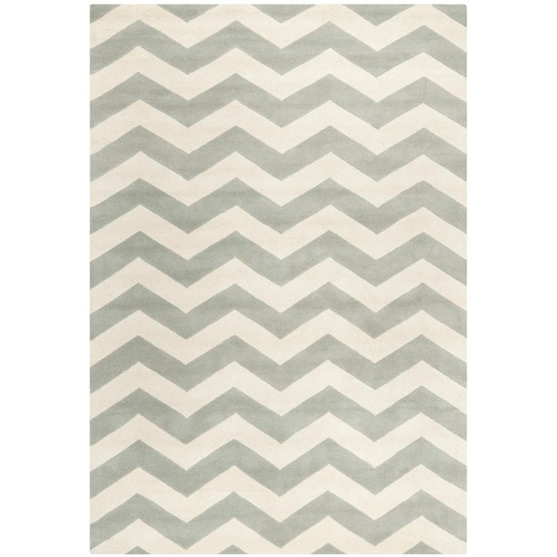 Chatham CHT715 Tufted Indoor Area Rug - Grey/Ivory - 6'x9' - Safavieh