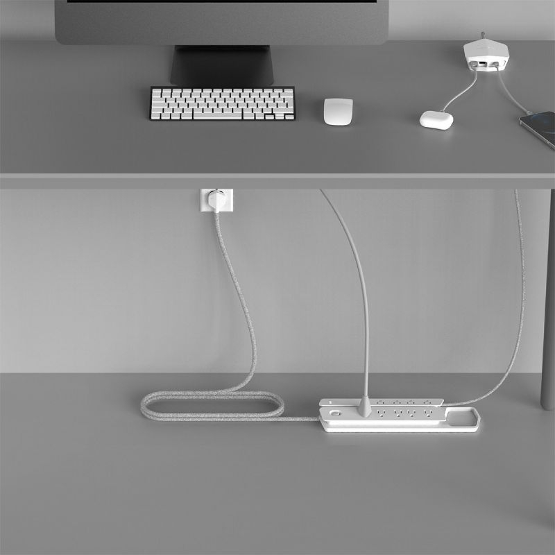 Monster Power Center Vertex XL Surge Protector with 10 AC Outlets, 3-Port USB Hub, & 6 ft Cord (White)