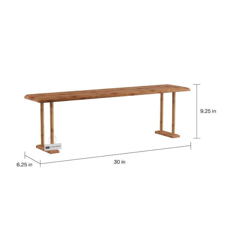 Hastings Home Bamboo Sink Shelf or Countertop Organizer for Kitchen, Bathroom, Bedroom, or Office