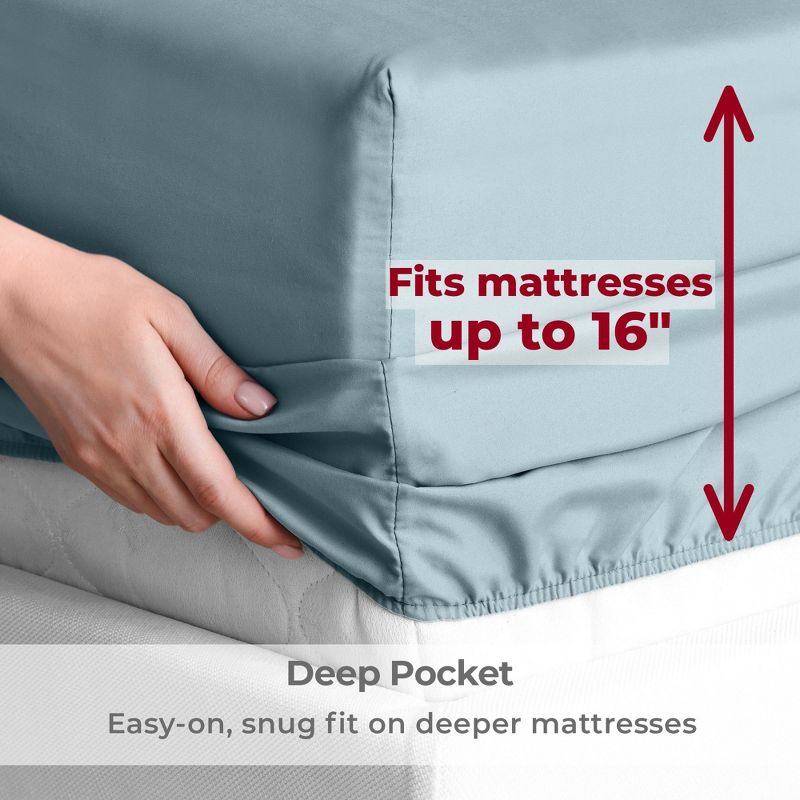 Mellanni Brushed Microfiber Sheet Set, Twin, Spa Blue, 3 Piece