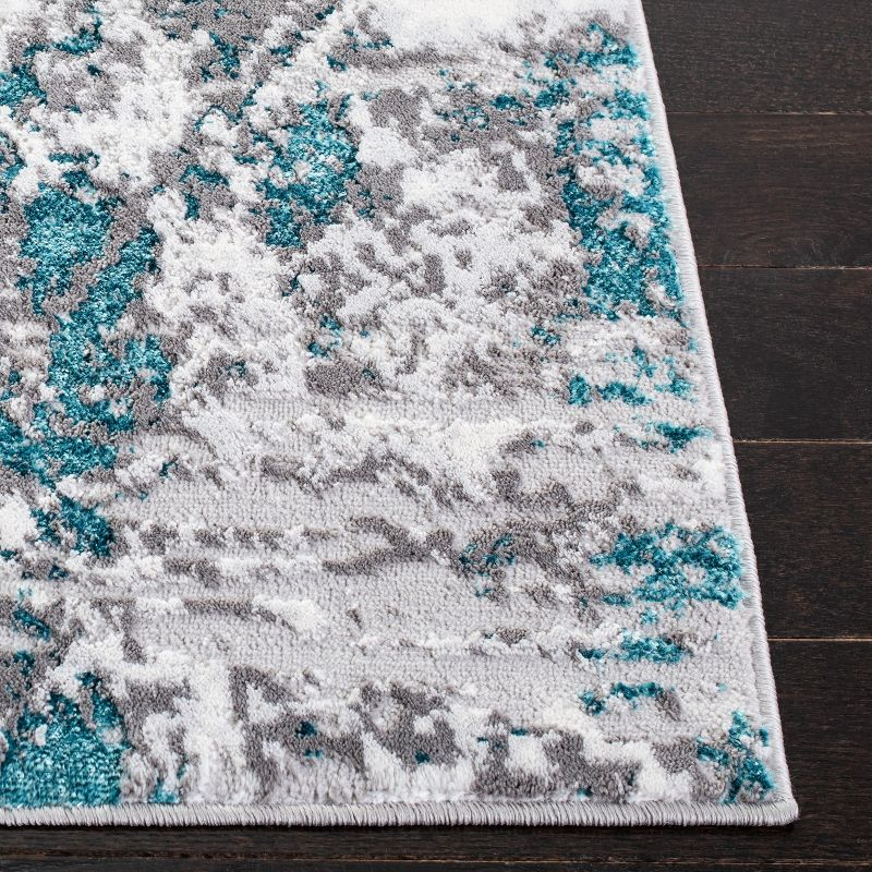 Amelia ALA232 Power Loomed Area Rug - Grey/Turquoise - 4'5"x6'5" - Safavieh.