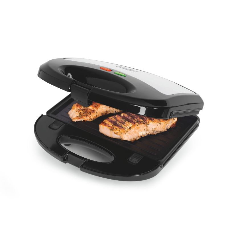 Salton 3-In-1 Pocket Sandwich Maker, Belgian Waffle Maker, and Electric Grill with Non-Stick Removable Dishwasher-Safe Plates, (SM1543)