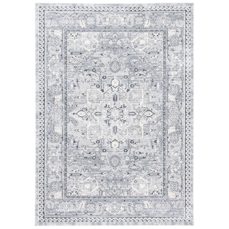 Alhambra ALH610 Power Loomed Area Rug - Cream/Grey - 4' X 6' - Safavieh.
