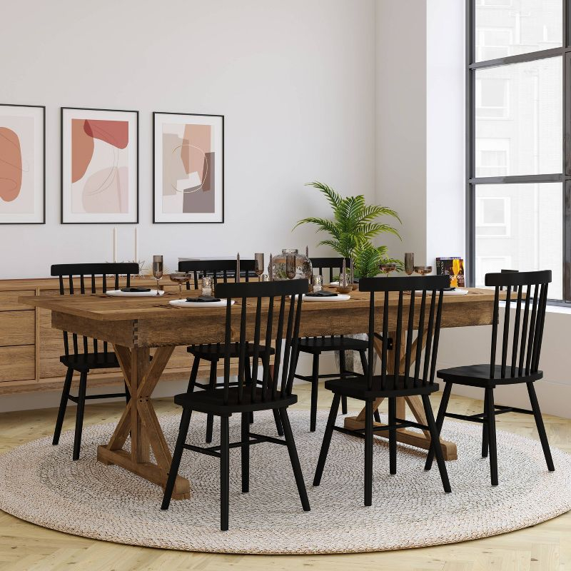 Taylor & Logan 84"x40" Hamish Rectangular Dining Table Brown: Seats Up to 8, Wood Frame, 1-Year Warranty