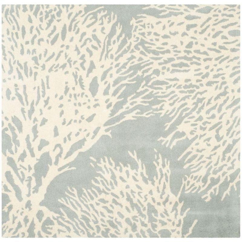 Bella BEL115 Hand Tufted Area Rug - Grey/Ivory - 7'x7' - Safavieh.