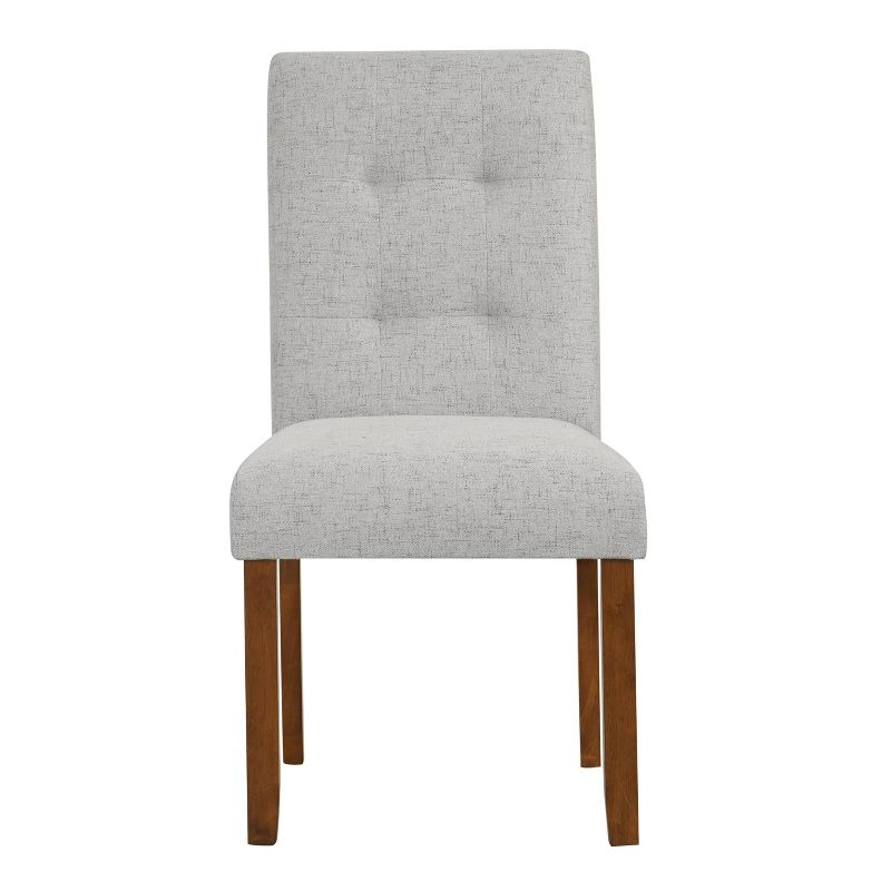 HomePop Set of 2 Tufted Back Dining Chairs Gray: Upholstered Polyester, Plywood Frame, 300 lbs Capacity