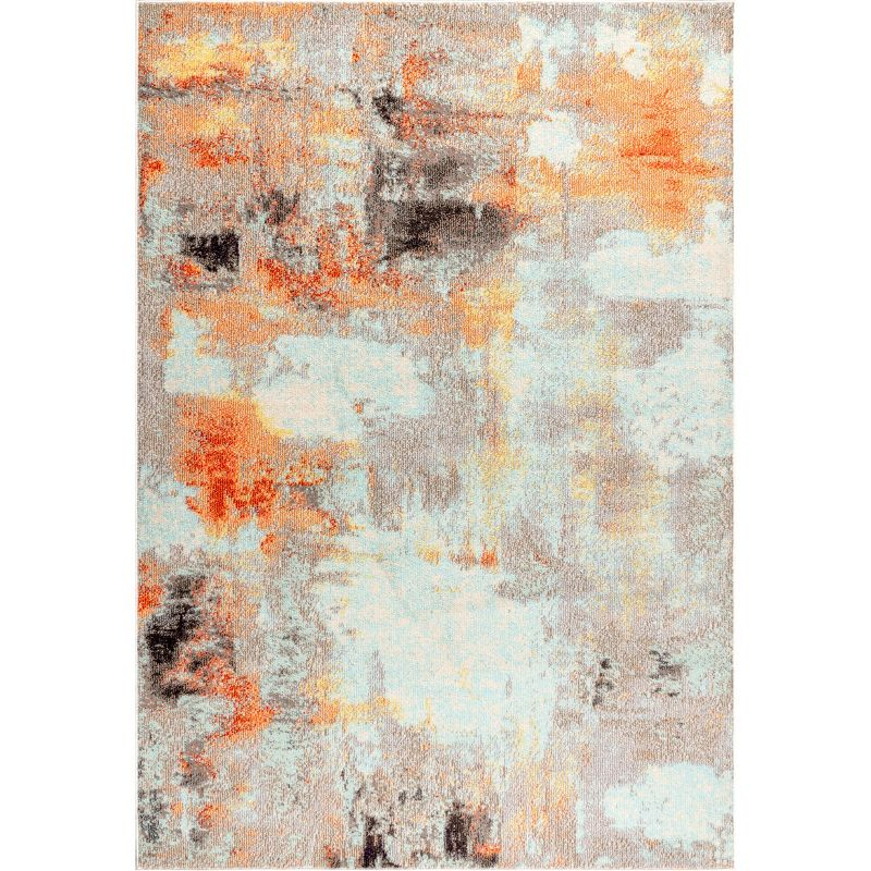 JONATHAN Y Contemporary POP Modern Abstract Vintage Cream/Orange 5 ft. x 8 ft. Area Rug
