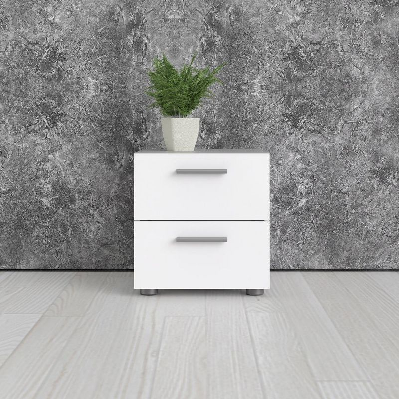 Tvilum, Austin 2 Drawer Nightstand, White
